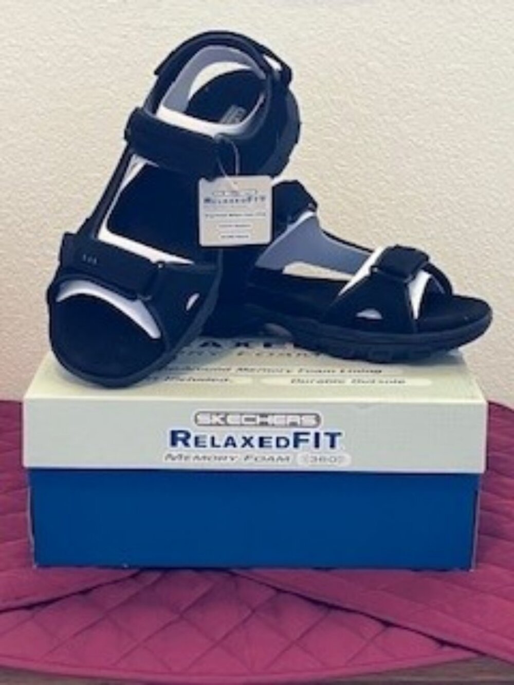 Mens Black Skechers Garver Louden Relaxed Fit Sandals Size 10 NWT